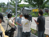 地域活動のテレビ取材