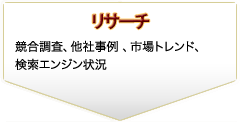 調査  競合調査、他社事例 、市場トレンド、検索エンジン状況 